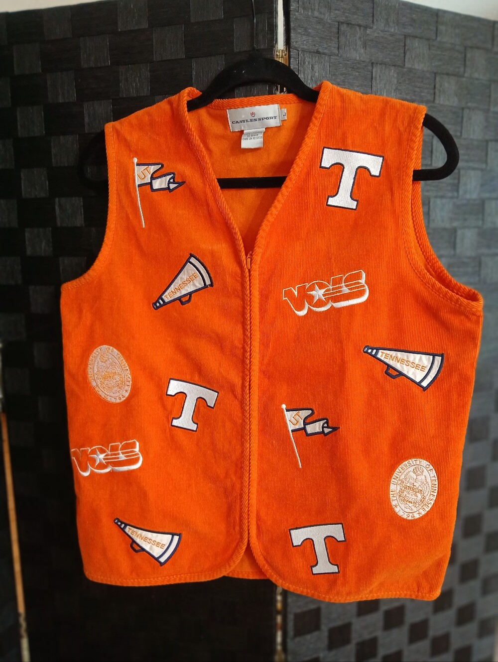 University of Tennessee Womens Orange Corduroy Vest College Preppy Academia